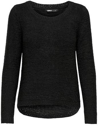 ONLY Dam Stickad tröja Onlgeena Xo L/S Pullover Knt Noos, Svart (Black), M