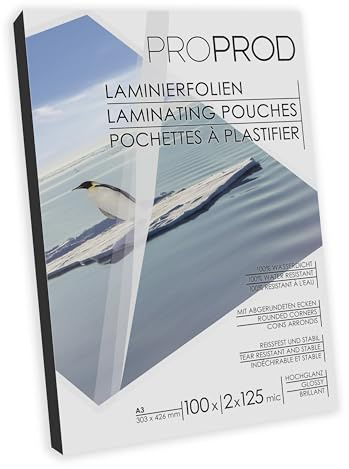 ProProd - Laminierfolien A3 2x125 Mikron - 100 Stück - Glänzend