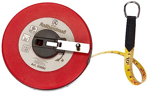 BGS Diy 50880 | Rollbandmaß | 12,5 mm x 20 m | Fiberglas | beideitsig markiert, Meter-Skala