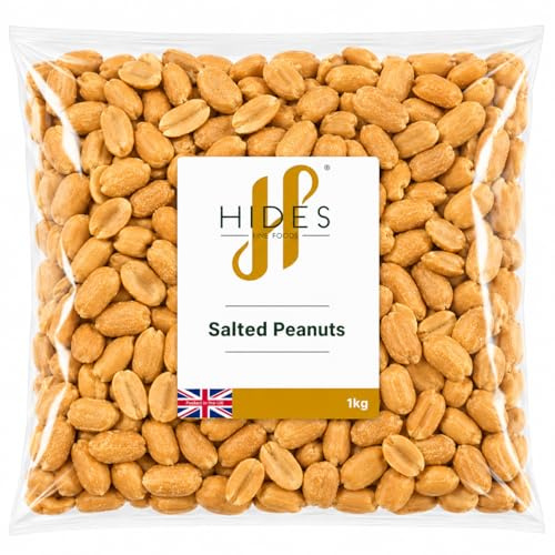 Hides Fine Foods - Roasted & Salted Peanuts - 1kg - GMO - Free - Suitable for Vegetarians - Cooking - Salads - Snacking - Desserts - Cakes - Cookies