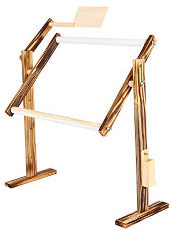 woyufen Kreuzstich-Rahmen Bodenständer, Verstellbarer -Stickständer, 360-Grad-Drehung Boden-Handständer-Halter Handwerksnähwerkzeug?Nur Stickrahmen?