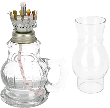 DOITOOL Vintage Öllampe Glas Kerosinöl Lampe Öl Brennende Laternenminer Laternen Nachtlicht für Hausgarten Camping Hochzeits Geburtstagsfeier Dekorationen