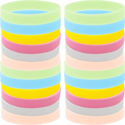 24 Pezzi Braccialetto Che Si Illumina Al Buio Bracciali Led Braccialetti Sportivi in ​​silicone Bracciali Bangle Per Le Donne Gel Di Silice Bambino Luci Al Neon Gli Sport