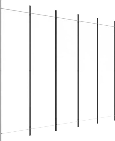 vidaXL Paravent 5-TLG. Raumtrenner Raumteiler Trennwand Umkleide Sichtschutz Spanische Wand Wohnzimmer Schlafzimmer Weiß 250x200cm Stoff