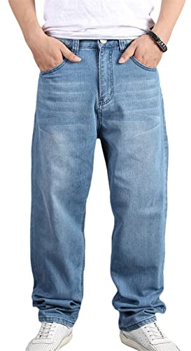 Hommes Baggy Jeans Droite Basique Jeans Streetwear Hommes Hip Hop Pantalon Denim Cargo Pantalon Coupe Ample Pantalon De Jogging Streetwear