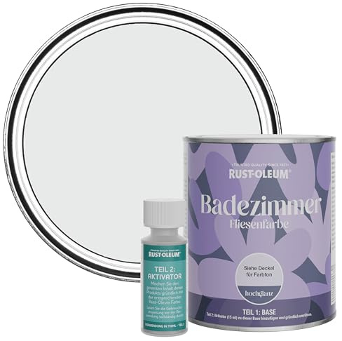 Rust-Oleum Grey Water-Resistant Bathroom Tile Paint in Gloss Finish - Monaco Mist 750ml