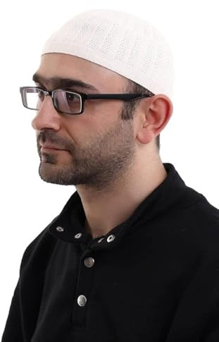 ihvan online turkiska muslimska vinter-kufi-hattar för män, Taqiya, Takke, Peci, islamiska mössor, islamiska gåvor, standardstorlek, en storlek, kräm, one size