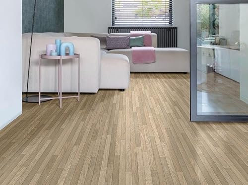 PVC Bodenbelag Vinylboden in schmalem Holz Design, Zuschnitt (2m breit, 2m lang)
