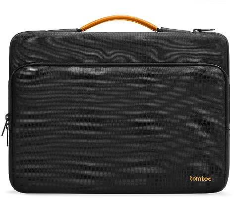 tomtoc 360° Laptoptasche für 17,3 Zoll HP/Lenovo/ASUS/Dell/Acer Laptop, 17,3 MSI Gaming Laptop, 17,3 Gaming Notebook, Wasserabweisend Rundumschutz Notebook Tasche für Tägliches Pendeln, Schwarz