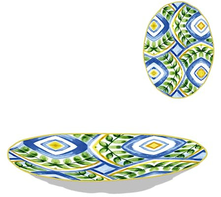 ARCA, Piatto Fondo Ovale in Melamina, Per la Tua Tavola, Design Semplice e Moderno, Collezione Otranto, 44x33x6 cm