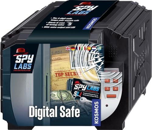 Kosmos 617271 Spy Labs Incorporated Digital Safe, Skydda dina hemligheter med en kod och röstlarm, detektiva leksaker för barn från 8 år, flerspråksinstruktion i DE, EN, F, IT, ES, NL