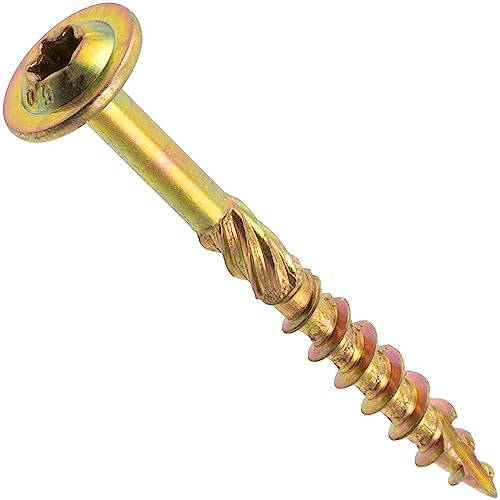 AERZETIX - C67444 - Lot de 100 Vis à bois Ø5x50mm à tête large bombée - à empreinte étoile Т25 - en acier zingué - menuiserie, contreplaqués, agglomérés, mélaminés