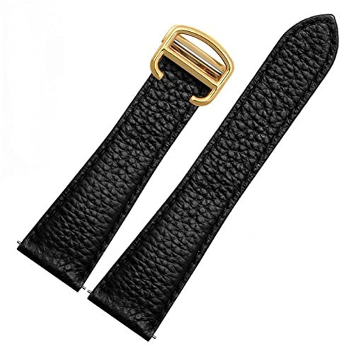 BONOOL Litschi-Leder-Uhrenarmband für Cartier Tank London Solo Serie WSTA0029 WSTA0030 Lederarmband 22 mm 23 mm Herren und Damen