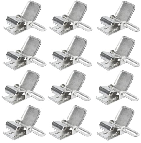 KUNN 2 Inch Suspender Clips Heavy Duty Suspender Clips Metal Holder Fasteners, White Plating, 12 Pcs