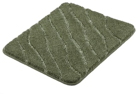 Kleine Wolke Badteppich Tram Forest 55 x 65 cm | OEKO-TEX zertifiziert, rutschhemmende Unterseite, für Fußbodenheizung, maschinenwaschbar, 100% Polyacryl
