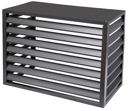 DELURA Wärmepumpe Pool, Klimaanlage Abdeckung - Anthrazit/Grau - Aluminium - Schutzgitter - Verkleidung - Einfache Montage (Size : 110x60x80(43.3x23.6x31.5in))