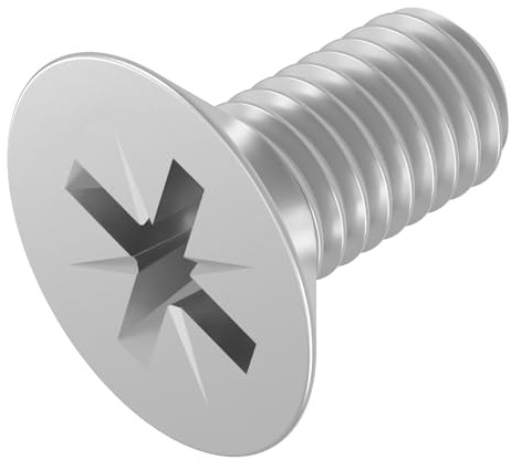 SECCARO Senkschraube M1,6 x 4 mm, Edelstahl V2A VA A2, DIN 965, Kreuzschlitz/PZ, Vollgewinde, 20 Stück