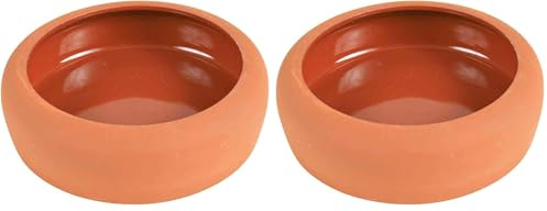 Trixie Keramikschale mit abgerundetem Rand, 250 ml, Terracotta (Packung mit 2)