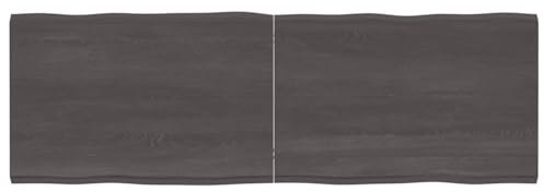 Camerina Tischplatte 180x60x(2-4) cm Massivholz Behandelt Baumkante Schreibtischplatte geeignet für höhenverstellbare Schreibtische, Esstisch