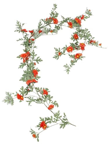 Allayu Eleganti Fiori Artificiali Composizioni per Interni o Esterni Fiori Artificiali di Seta Versatili per Decorazioni Piante finte, Arancia