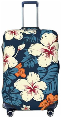 VducK Reisegepäckhülle, Hawaii-Blume, Kofferabdeckungen für Gepäck, modischer Koffer-Schutz, passend für 45,7–81,3 cm Gepäck, Schwarz , XL, Gepäck-Set