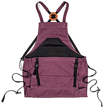 Werkzeugschürze Große Taschen-Oxford-Stoff-Pick-Rucksack-Typ Werkzeuge Garten Schürze für Männer (Farbe : Lila, Size : As shown)