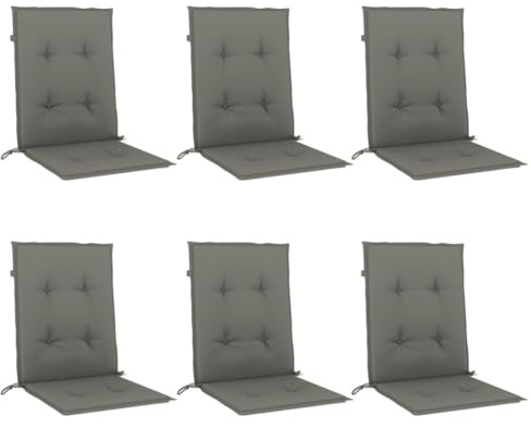 vidaXL Niedriglehner-Auflagen 6 STK. Dunkelgrau 100x50x4 cm Stoff