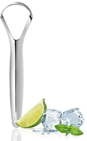 Tongue Scrapers for Adults and Kids, Stainless Steel Tongue Cleaner for Oral Care, Metal Tongue Scraper