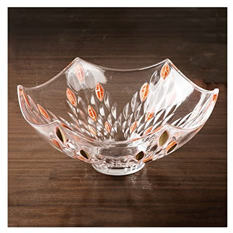 GLigeT Bols à fruits Assiette à fruits domestique, grand bol à fruits Hexagonal en verre épais, assiette à bonbons créative de grande capacité Corbeille à fruits