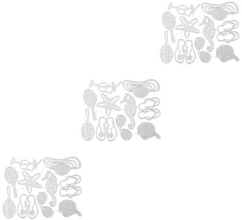 LALAFINA 3sets Metal Cutting Die Beach Cap Cut Beach Themed Photo Album Molds for Scrapbooking