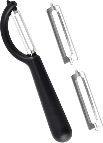 Stainless Steel Peeler Set for Vegetables & Fruit - 1 Pendulum Peeler + 2 Blades, Compatible with WMF, Solingen, Rösle, Tupperware - Universal Peeler & Test Winner Potato Peeler Kitchen