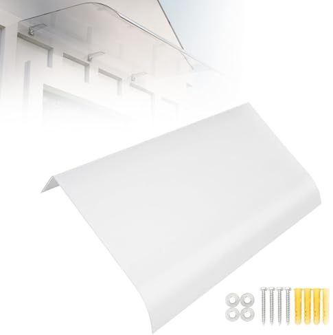 Auvent de Fenêtre Exterieur, Marquise de Porte d'entree 40 80 100 120 160 200cm Auvent de Porte et Fenêtre en Polycarbonate, Marquise Solaire de Terrasse Balcon Résistante(Clear,45x100cm)