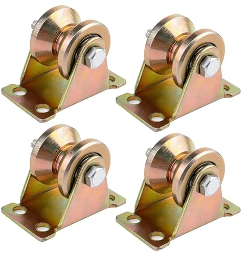 Jasjfasd 4 Stück Umlenkrollen für Seile, Umlenkrolle Stahlseil, Seilrolle mit 2 Kugellager, V Typ Umlenkrolle Seilwinde Klein, Seilrollen für 8 mm Seile Stahlseil, Rollenrad Hebekran Flaschenzüge