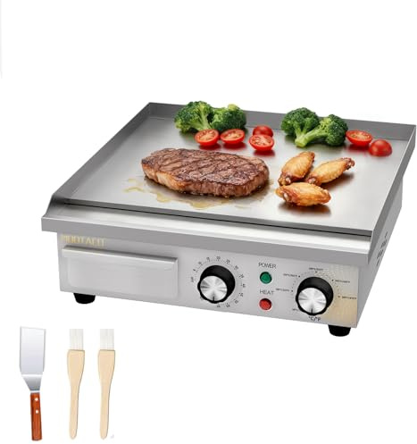 MOOTACO Piastra elettrica da 36 cm, per gastronomia, con timer