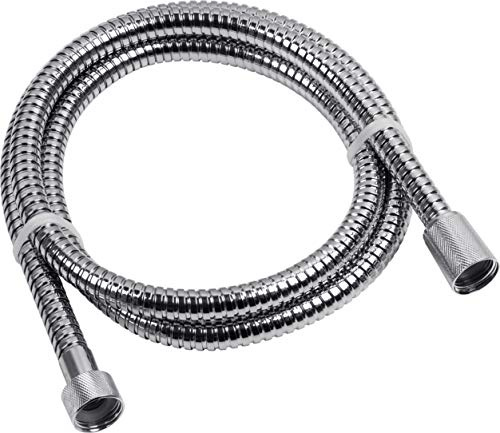 Cornat Brauseschlauch – 150 cm Länge – Metall verchromt – 1/2 Zoll | Extrem belastbar – 1/2 Zoll Anschluss passend für Armaturen und Brausen – flexibler Duschschlauch als Ersatz