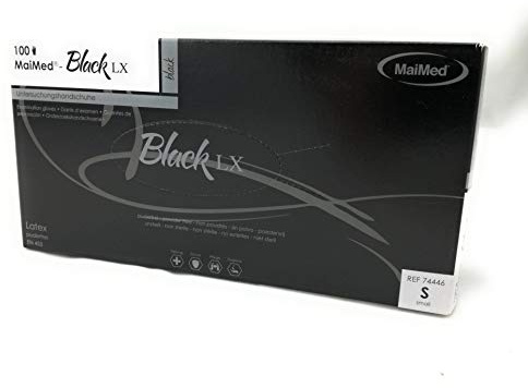 Latexhandschuhe schwarz puderfrei Größe - S - Box mit 100 Stück