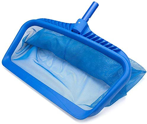 SJLED Poolreinigung Bodenkescher, Blaue Poolkescher mit verstärktem Kunststoffrahmen, Aufnahme für Teleskopstange, ca.50 * 25 * 20cm