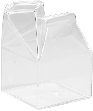 MAGT Glas Milchkännchen, Transparente Milchglas Becher Hausform Milchkanne Kaffee Milch Wasser Tasse für Heimgebrauch