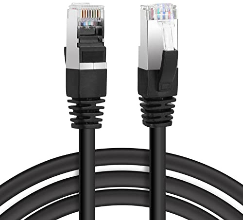 Aigostar Cable Ethernet Cat7 de 3M, Cable de Red Redondo RJ45 Gigabit LAN de Alta Velocidad, de10Gbps y 600Mhz para Switch, Rúter, Módem, Panel de Conexión, PC (Negro)