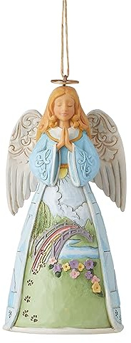 Enesco Jim Shore Heartwood Creek Regenbogenbrücke Engel zum Aufhängen, 11,7 cm, Mehrfarbig
