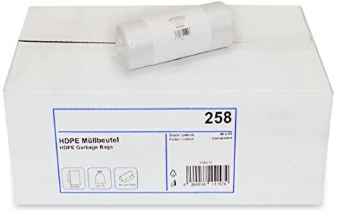 Hypafol Müllbeutel 40 Rollen à 50 Stück I 30 Liter I Ideal für leichte Papierabfälle in Büros, Arztpraxen etc.