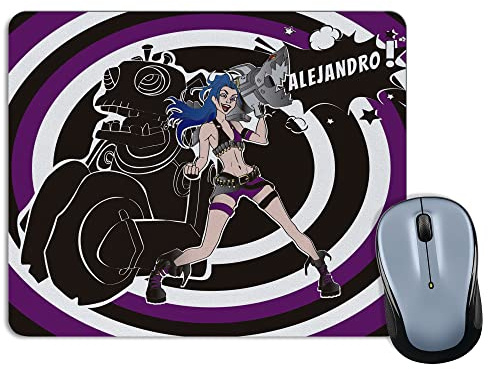 Tapis Souris Personnalisable. Tapis Gamer. 18x22cm. Base en Caoutchouc Antidérapant. Mouse Pad. Rectangulaire. Jinx Lol