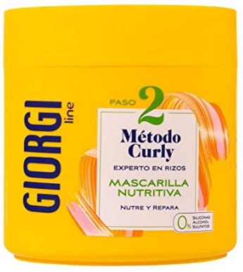 GIORGI Line - Mascarilla Nutritiva, Método Curly, Rizos Espectaculares, 0% Alcohol, 0% Siliconas, 0% Sulfatos, Con Proteínas Vegetales y Aguacate - 350 ml