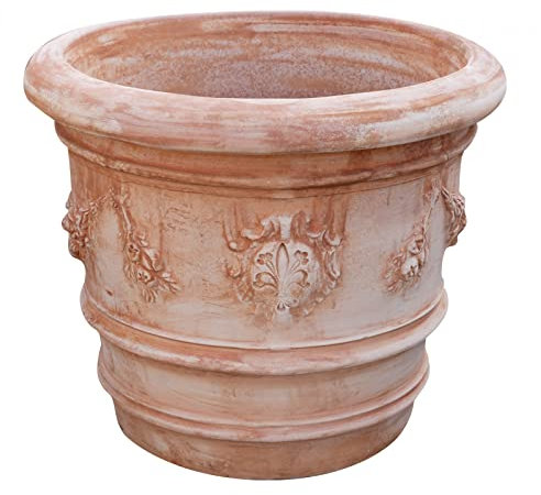 Biscottini Vasi terracotta grandi da esterno 82x82x70 cm Made in Italy | Vasi per piante grandi artigianali | Vaso terracotta grande