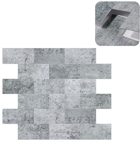 VA-Cerulean PVC Fliesenaufkleber,10 Stück 34x29cm Selbstklebende Wandfliese Sticker,Fliesensticker Fliesen Klebefolie,Abziehbar Klebefliesen für Küche Bad Schrank(Typ E)
