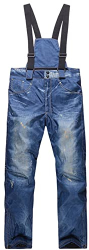 Dressnu Winter Denim ski Pants Men's ski Pants, Blue, M