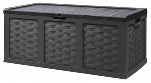 COSMA Gartentruhe in Rattan-Optik, 157,5 x 75 x 63,5 cm, Braun