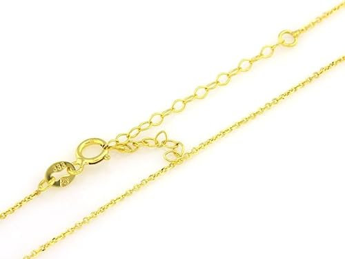 Sapphir Damen Gold Halskette 1.3 mm - Ankerkette rund 333 aus Gelbgold - Echt Gold mit Stempel - 8 Karat Handwerkskunst Goldkette mit Federringverschluss - Längenverstellbar - inkl Zwei Luxusgeschenke