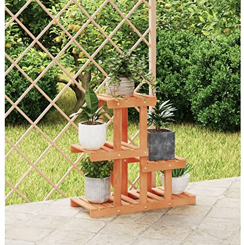 Mengtu Soporte para flores, estantería para plantas, escaleras para plantas, escaleras para plantas, banco de flores, estantería de pie para salón, jardín, balcón, decoración, 58 x 25 x 51 cm, madera