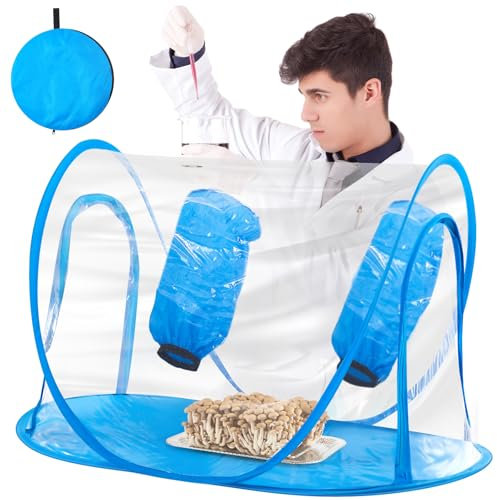 Juexica Grande tenda per la coltivazione di funghi, 91 x 61 x 61 cm, robusta cappa a flusso d'aria per laboratorio, forniture di micologia, coltivatori e scienziati domestici (stile classico)